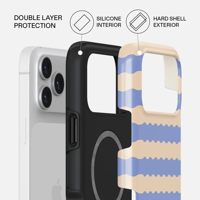 بورجا جراب بورجا آيفون  برو مقاوم للماء بطبقة مزدوجة صلبة وسيليكون للحماية ضد الخدش والصدمات